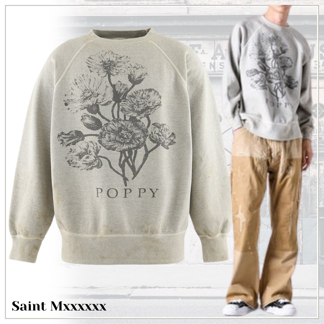 唯一無二の個性を纏う【Saint Mxxxxxx】FLOWER Sweat shirt