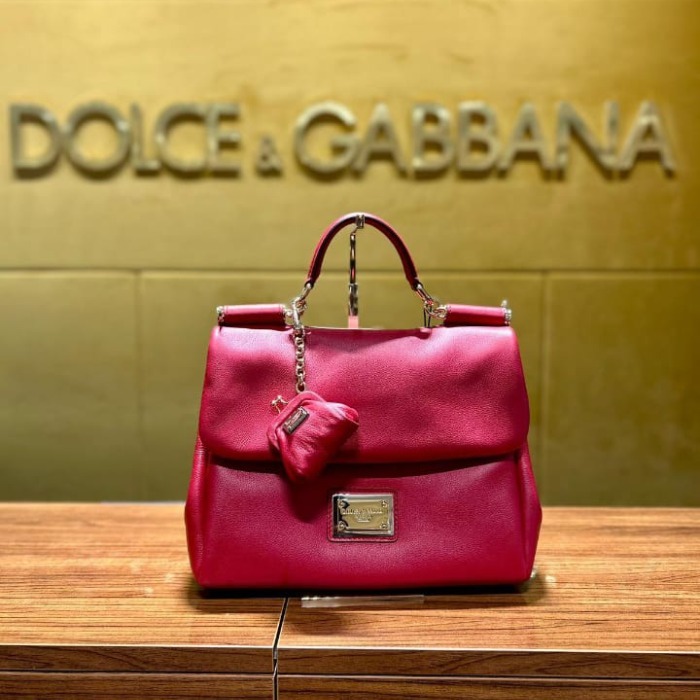 新品★Dolce＆Gabbana■Sicilyハンドバッグ ガマ口財布付 レッド