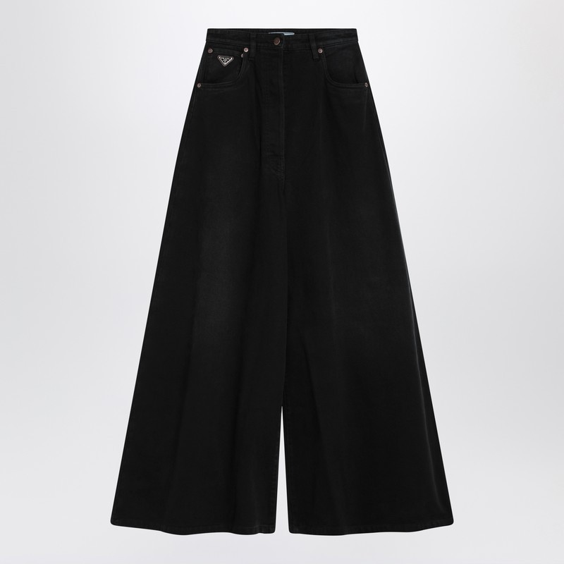 ボトムスその他 Prada Black wide-leg jeans