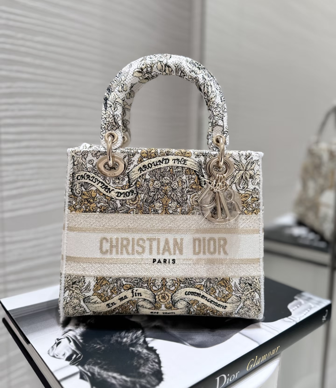 【サイズ感が可愛い♪】Dior★Lady D-Lite バッグ ミディアム サイズ感が可愛い♪】Dior☆Lady D-Lite バッグ ミディアム