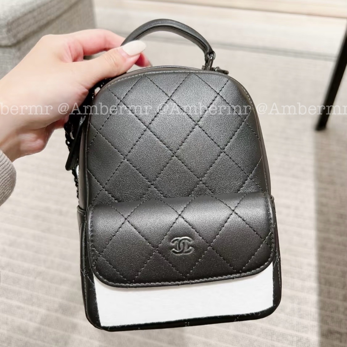 25C CHANEL クラシックミニバックパック マットブラック