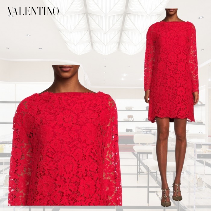 限定セール! VALENTINO レース ボートネック ワンピース