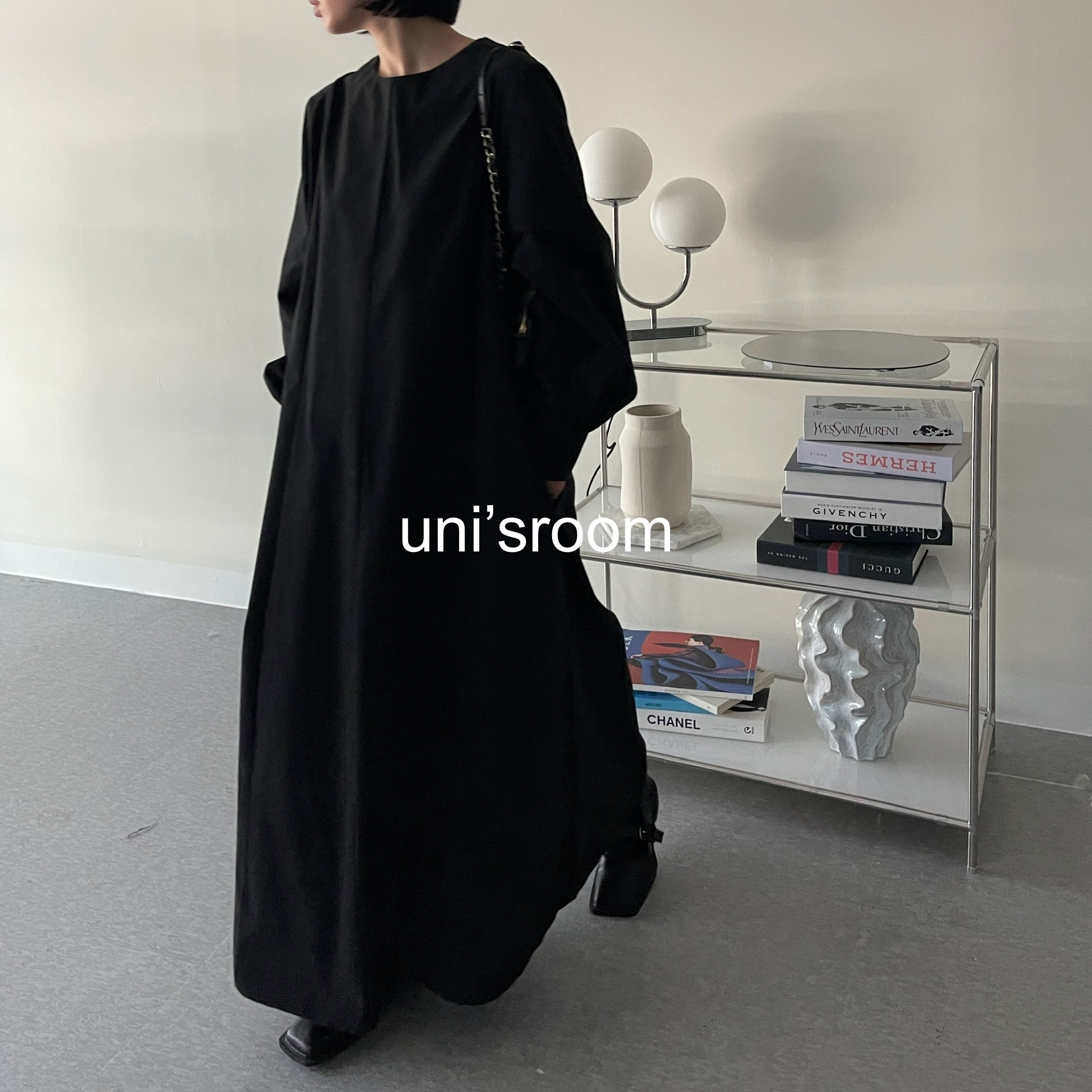 uni's room■Aラインフレアマキシワンピース ST-AW25-08