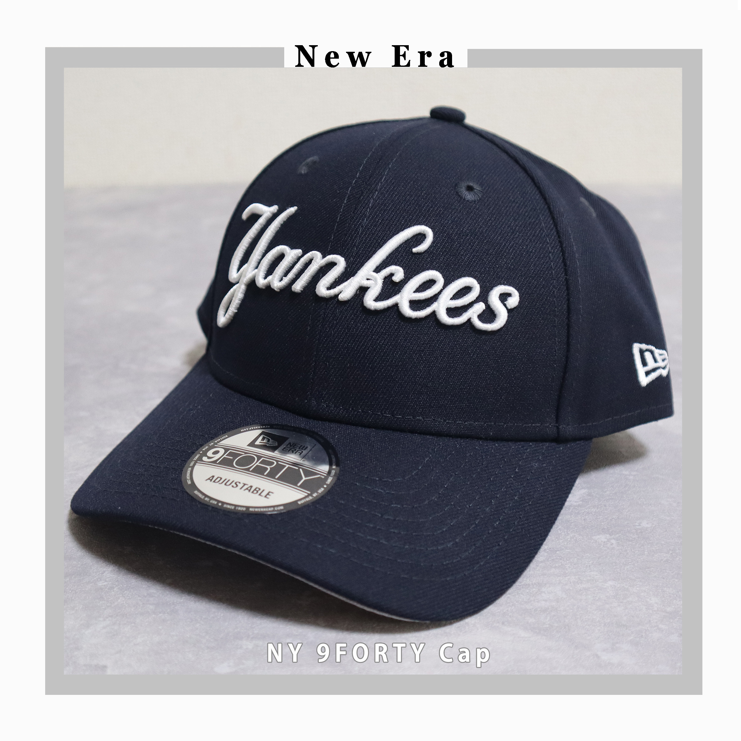 【New Era】NY 9FORTY Cap -Navy- ヤンキース ロゴ キャップ