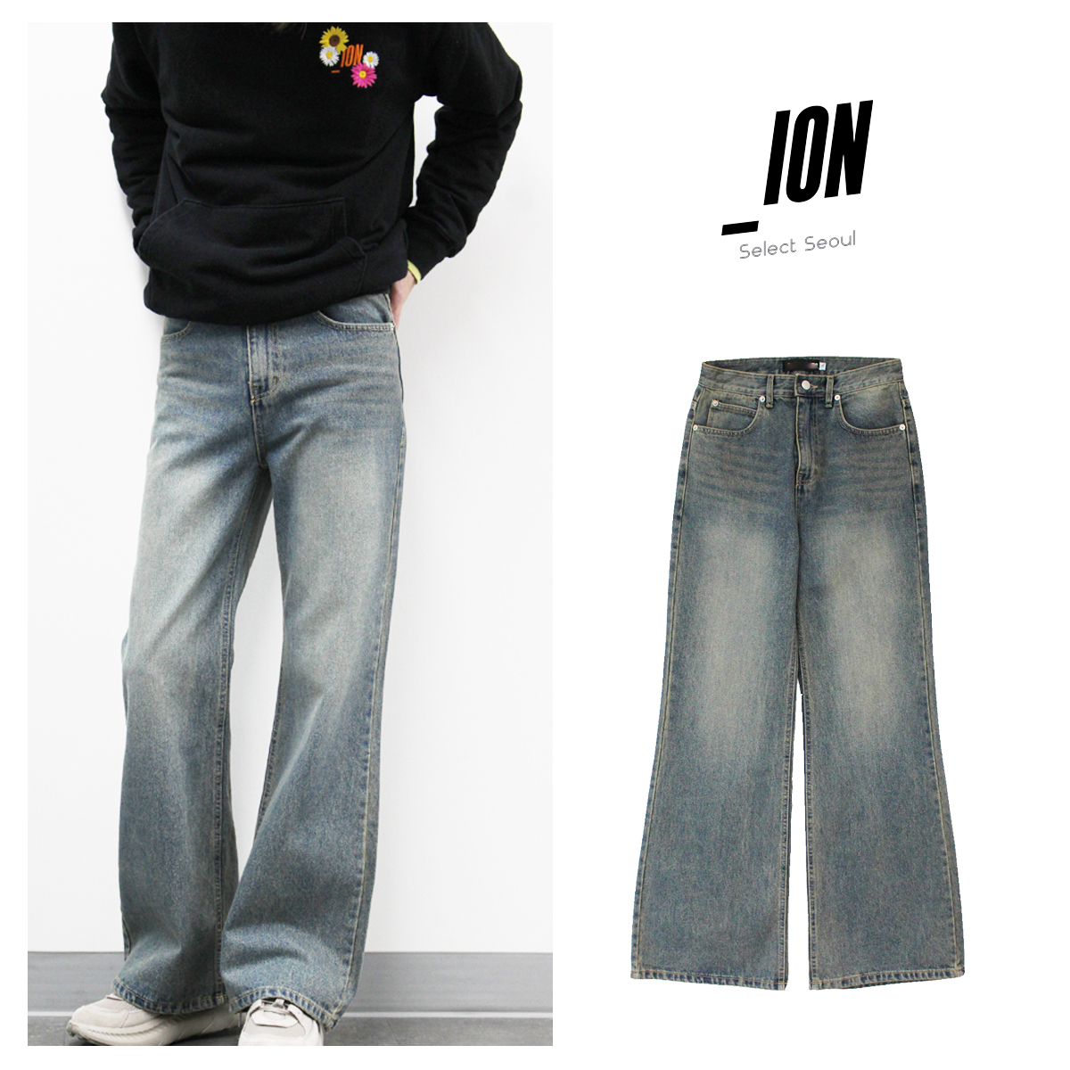 【IONSEOUL】Roger denim bootcut pants 4JH678