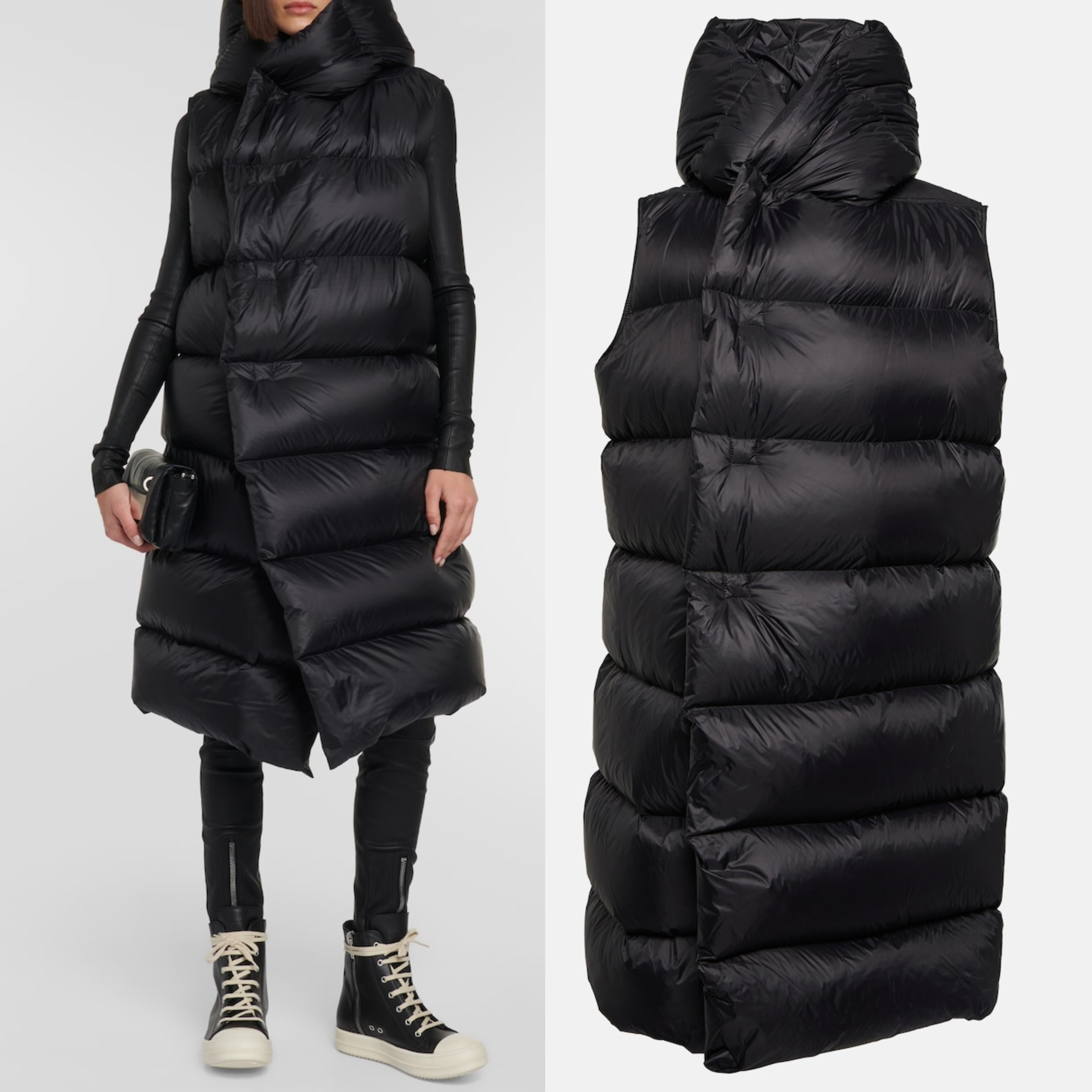 VIP価格★RICK OWENS ダウンパネルフード付コート ダウンベスト