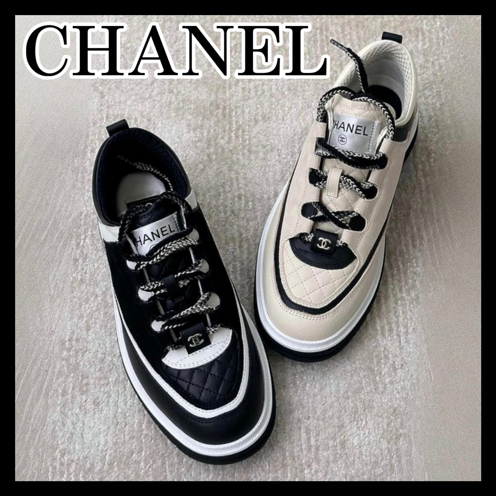 《キルティングがお洒落♪》25C★CHANEL スニーカー ブラック