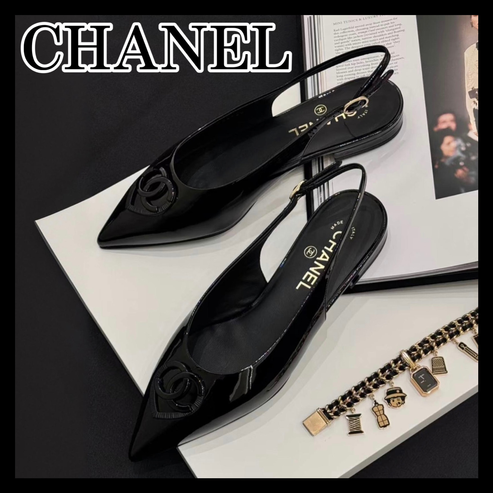 《歩きやすくてエレガント♪》25C限定★CHANEL スリングバック