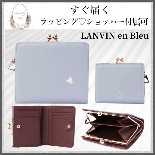 【可愛らしいデザイン♪】ランバンオンブルー 折りたたみ財布
