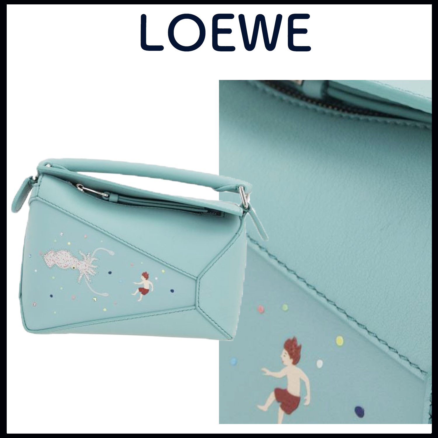 NEW LOEWE パズルバッグ ミニ Light Blue▲ A510P88X374412