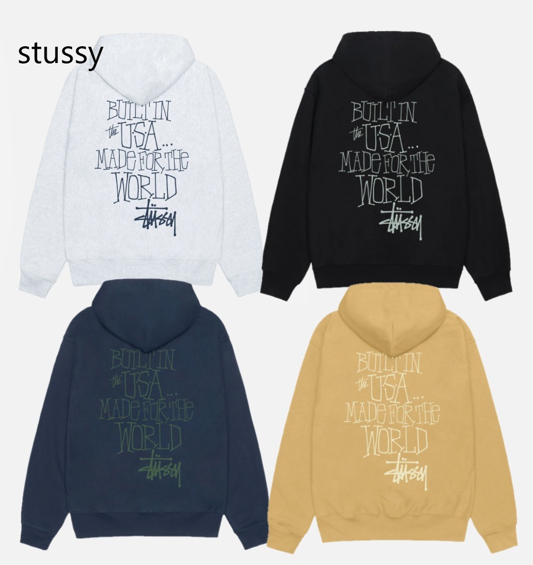 レア【STUSSY】BUILT IN USA HOODIE ☆ バック ロゴ ☆ フーディ