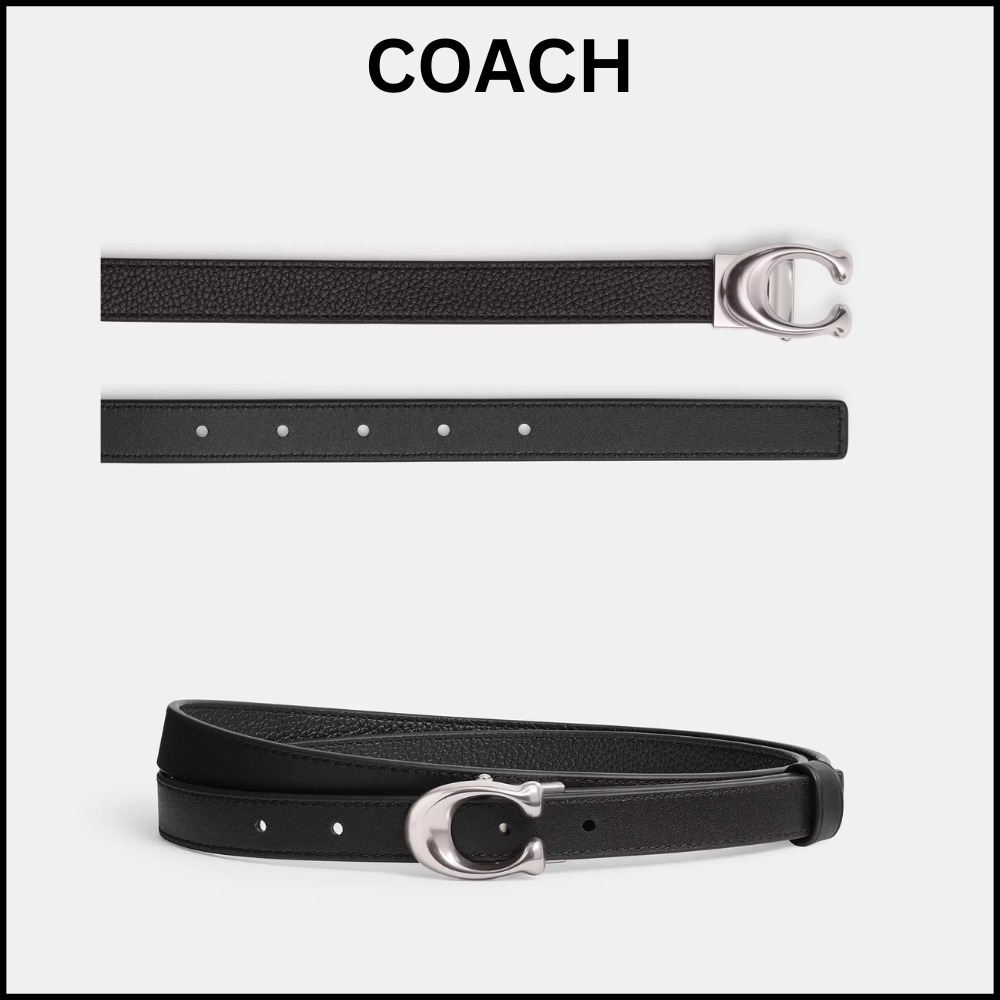 コーディネートUP★COACH★C字型バックルベルトリバーシブル