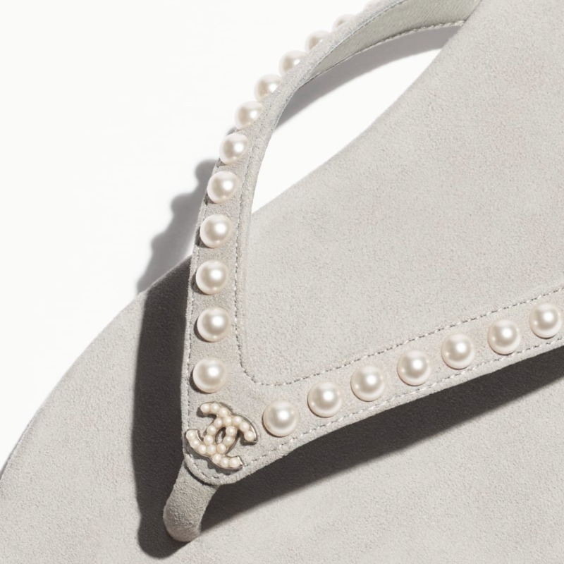 パール輝くお洒落なサンダル♪】CHANEL☆トング サンダル