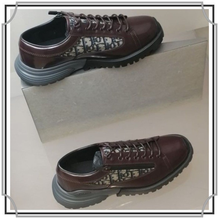 Dior お洒落 ダービーシューズ 上品 スニーカー 茶 Combat Derby
