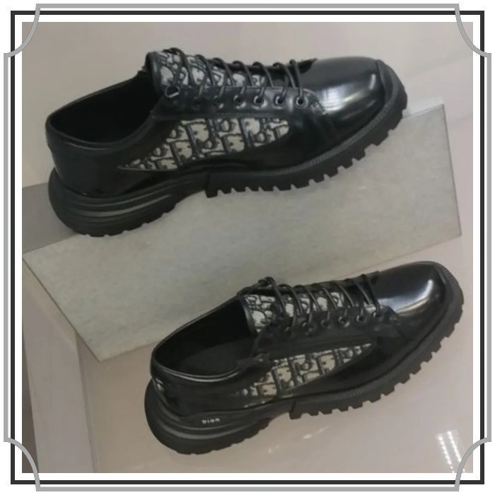 Dior お洒落 ダービーシューズ 上品 スニーカー 黒 Combat Derby