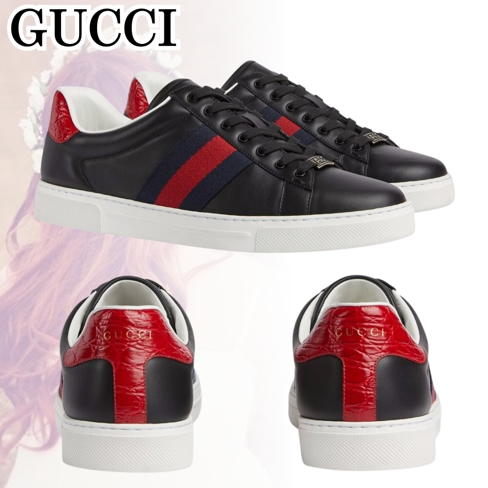 GUCCI*高級感を極める逸品*エース ブラック スニーカー ウェブ
