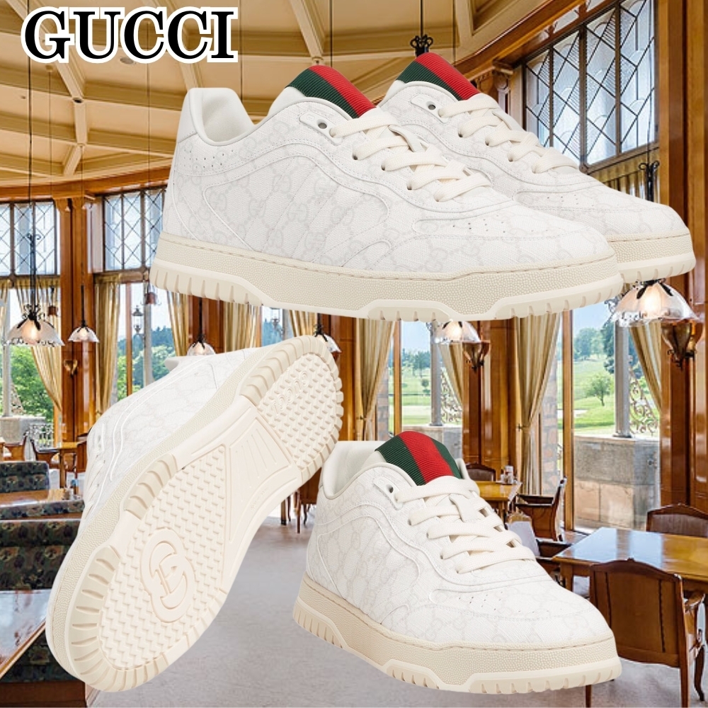 GUCCI*品格が漂う*ベージュ＆ホワイト リウェブ スニーカー