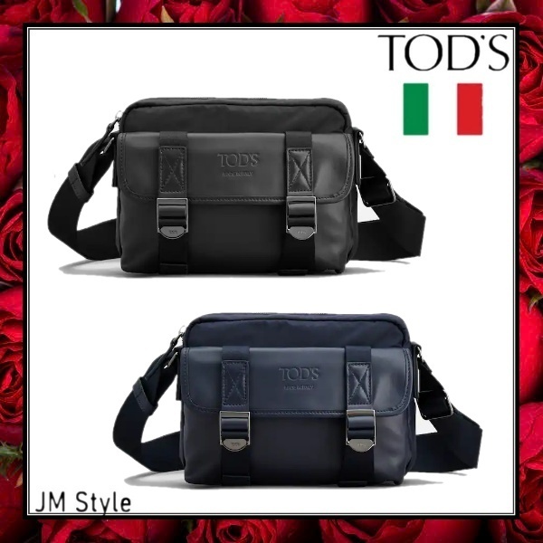 直営店●TOD'S●ファブリックレザーミニメッセンジャーバッグ