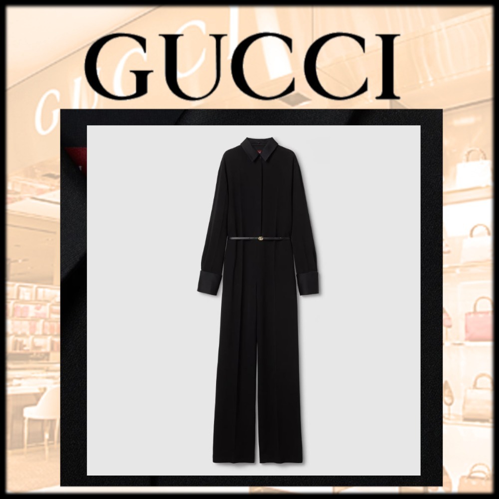 注目の新作【GUCCI】ビスコースショートブレッドジャンプスーツ