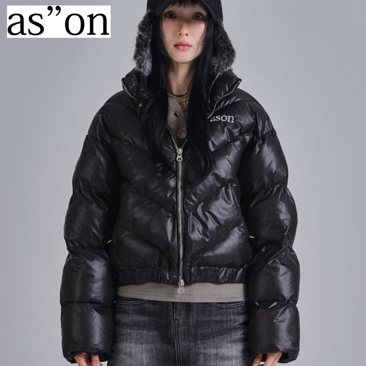 ★as''on★BETTY PUFFER JACKET / BLACK★正規品/韓国送料込