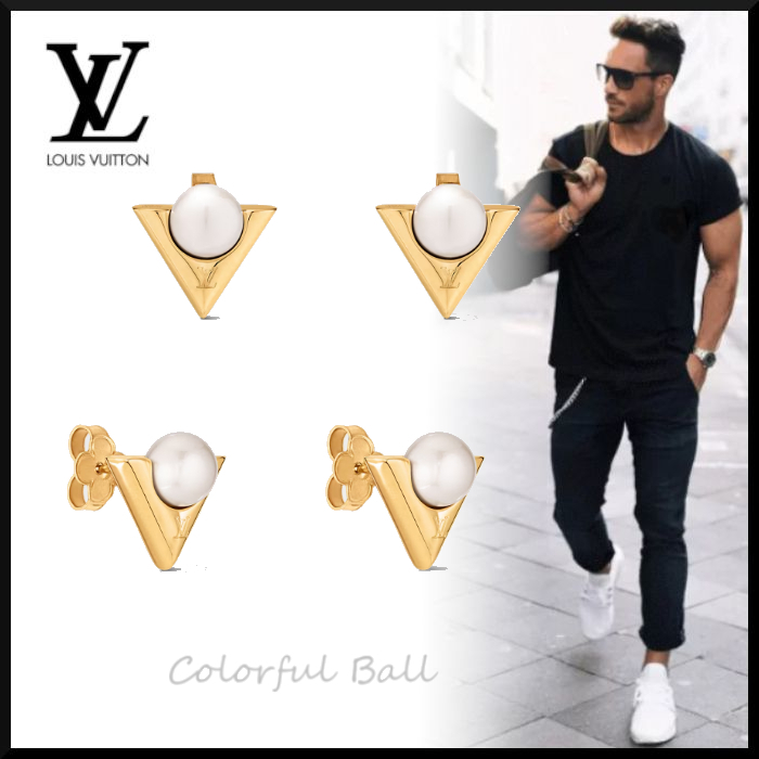 【国内発送】Louis Vuitton ピアス V フォー ヴィトン パール