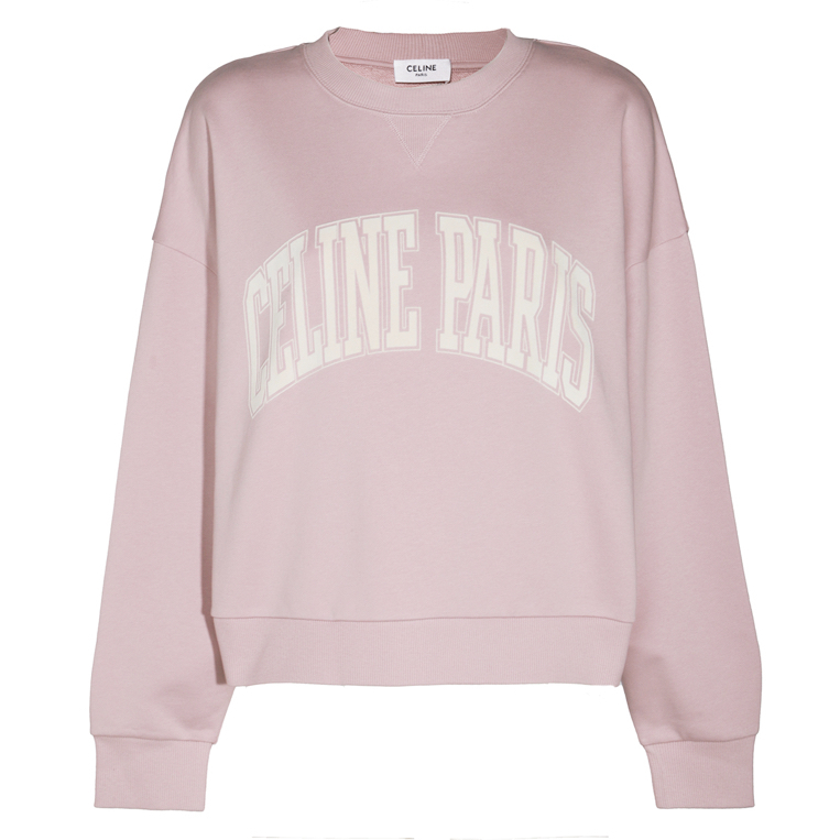 【大人気★】*CELINE* クロップドロゴプリントスウェットシャツ lovely♪◇OVERSIZED スウェットシャツ◇CELINE