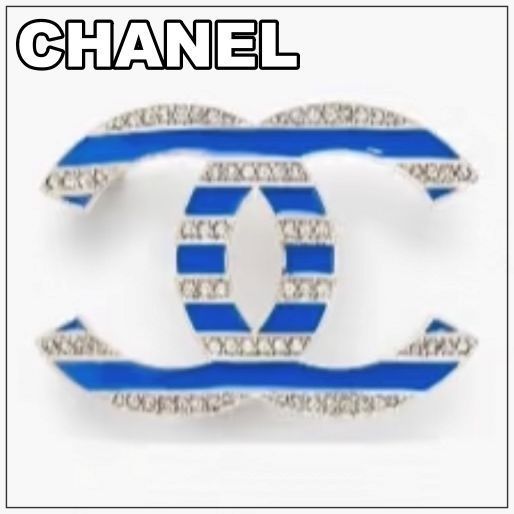 CHANEL 25C《マリンムード♪》ボーダーCCブローチ