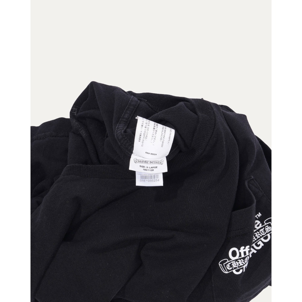 【ヴィンテージ】Rank:A☆クロムハーツ Black Chicago Tシャツ クロムハーツTシャツスターズ＆ストライプスブラック|クロム