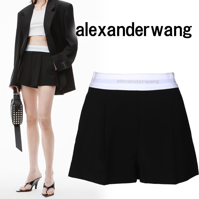 関送込*alexanderwang*ハイウエスト ロゴ ショートパンツ