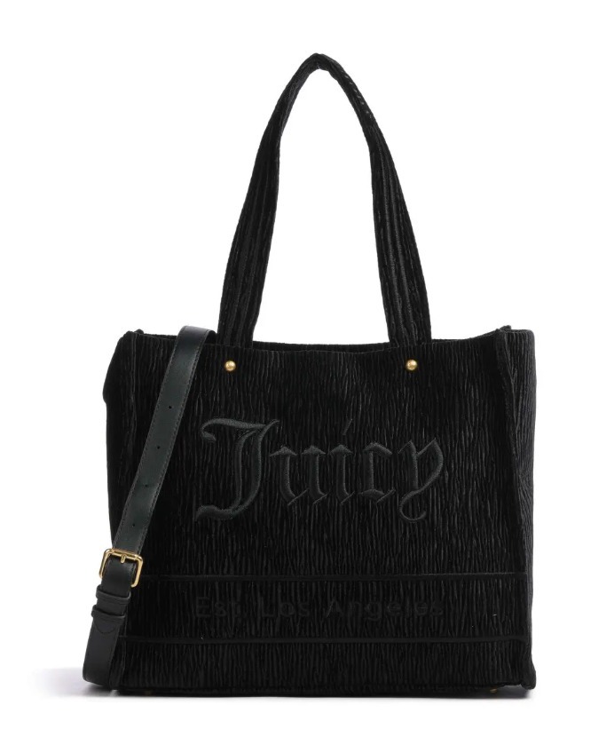 完売前に【JUICY COUTURE】Iris ベルベット トートバッグ 3色 Juicy Couture IRIS LARGE CRINKLED UNISEX - Tote bag - black