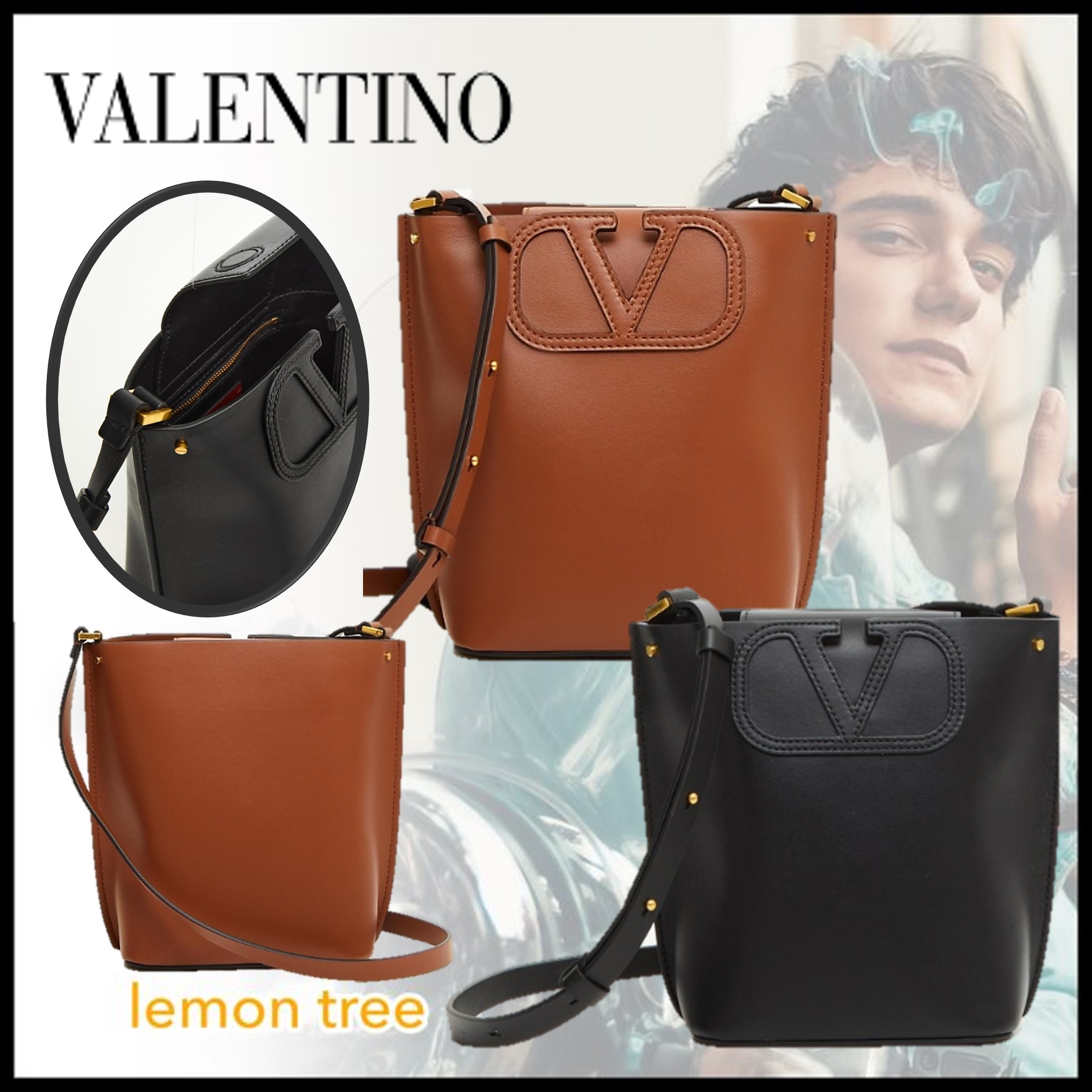 【VALENTINO】フィルミースモールカーフスキンバケットバッグ