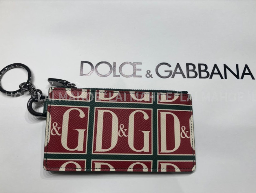 DOLCE & GABBANA メンズ ロゴ レザー カードケース