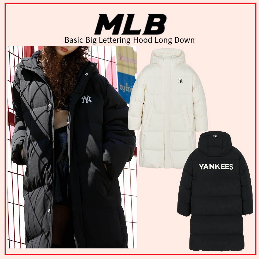 MLB korea■Basic Big Lettering Hood LongDown■追跡送料込