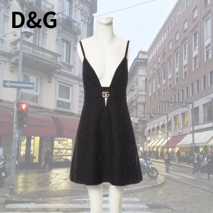 Dolce＆Gabbana■ DG ジャカード ミニドレス 黒