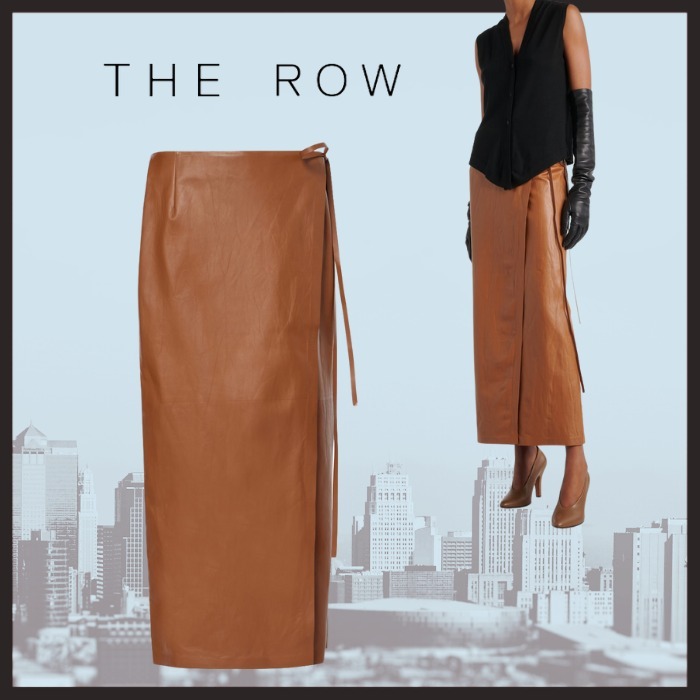 大人気【The Row】Bert leather ラップスカート