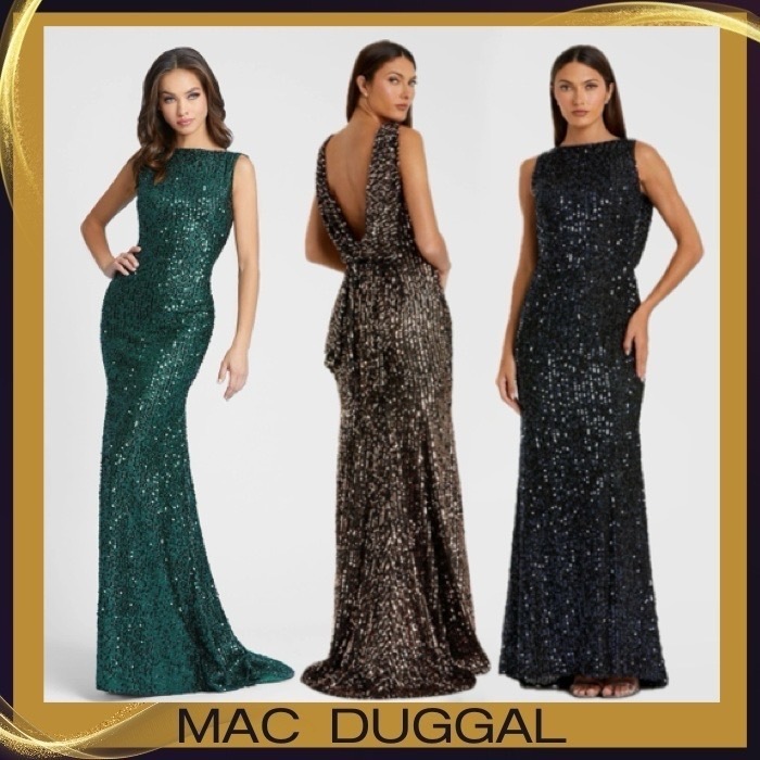 Mac Duggal*優雅なライン*洗練された輝き*ロングドレス
