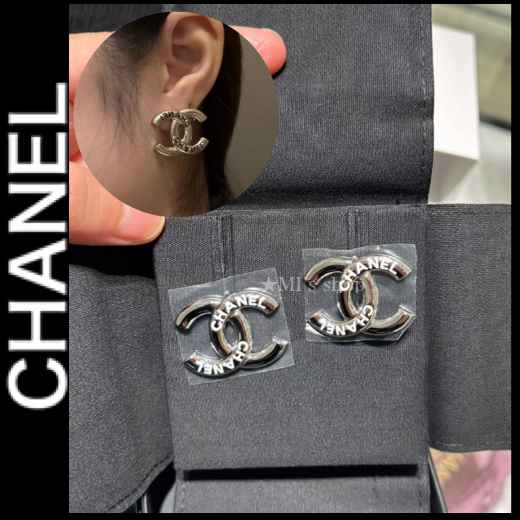 【25C/ロゴが際立つ♪】CHANEL ピアス 2色