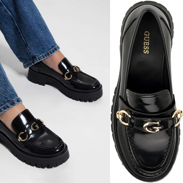 SALE!Guess G ロゴ 厚底 ラグソール ローファー