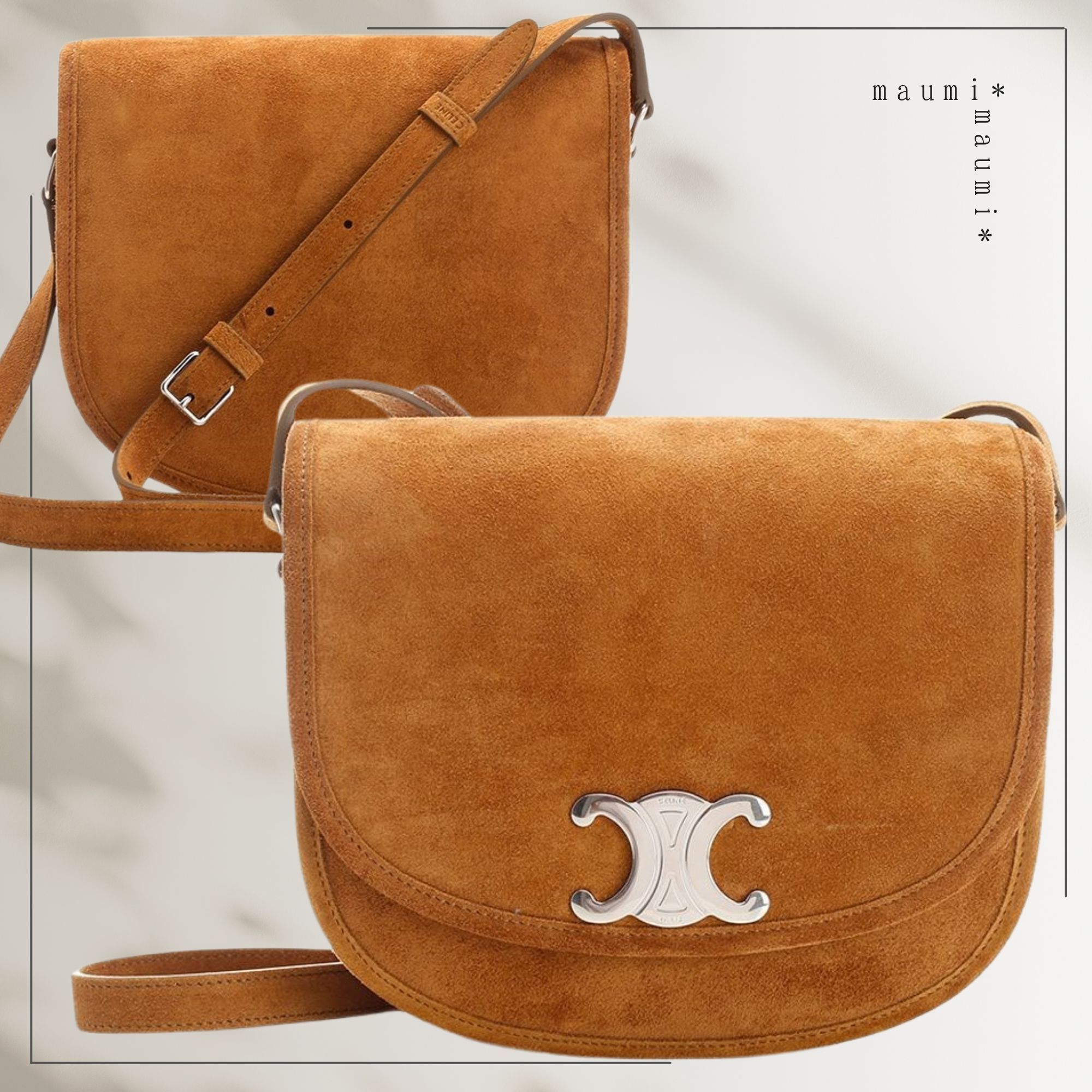 CELINEセリーヌ ミディアム ブザス トリオンフ スエード