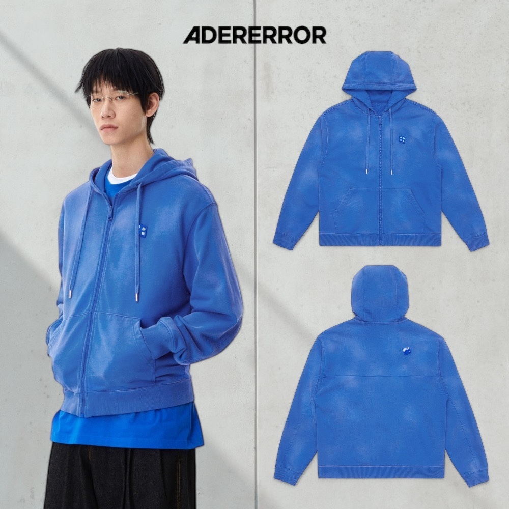 【ADERERROR】Sig; TRS Tag hoodie zip-up 01 Garment Dying