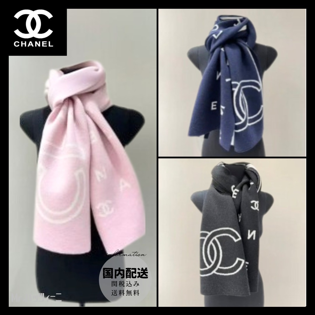 ◇大きめロゴがオシャレ◇『CHANEL』25C マフラー ストール