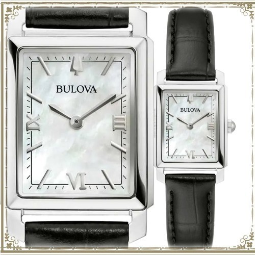 マザーオブパール★BULOVA 腕時計 角型 日本未発売 レザーベルト