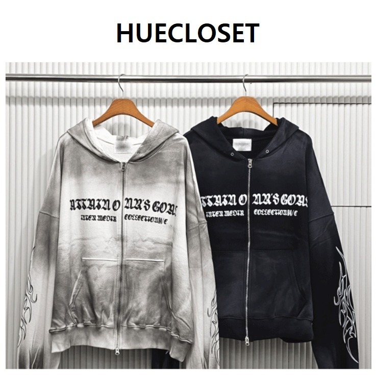 パーカー・フーディ HUECLOSET Dirty Two-Way Hooded Zip-Up (Unisex) SE380