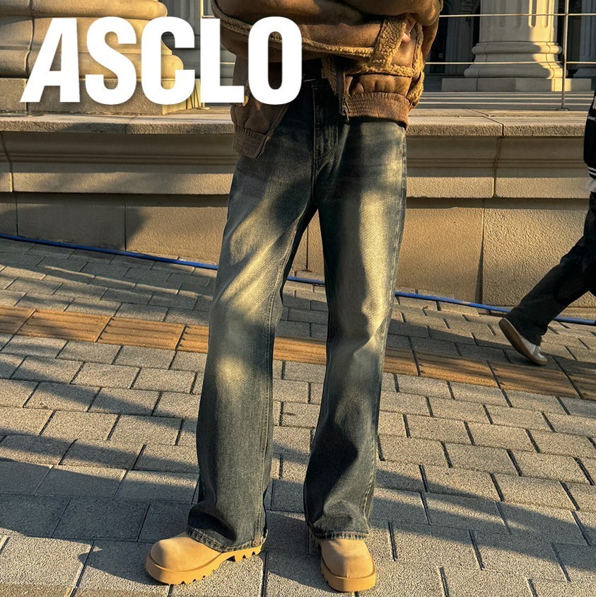 デニム・ジーパン ASCLO Cat Natural Bootcut Denim Pants