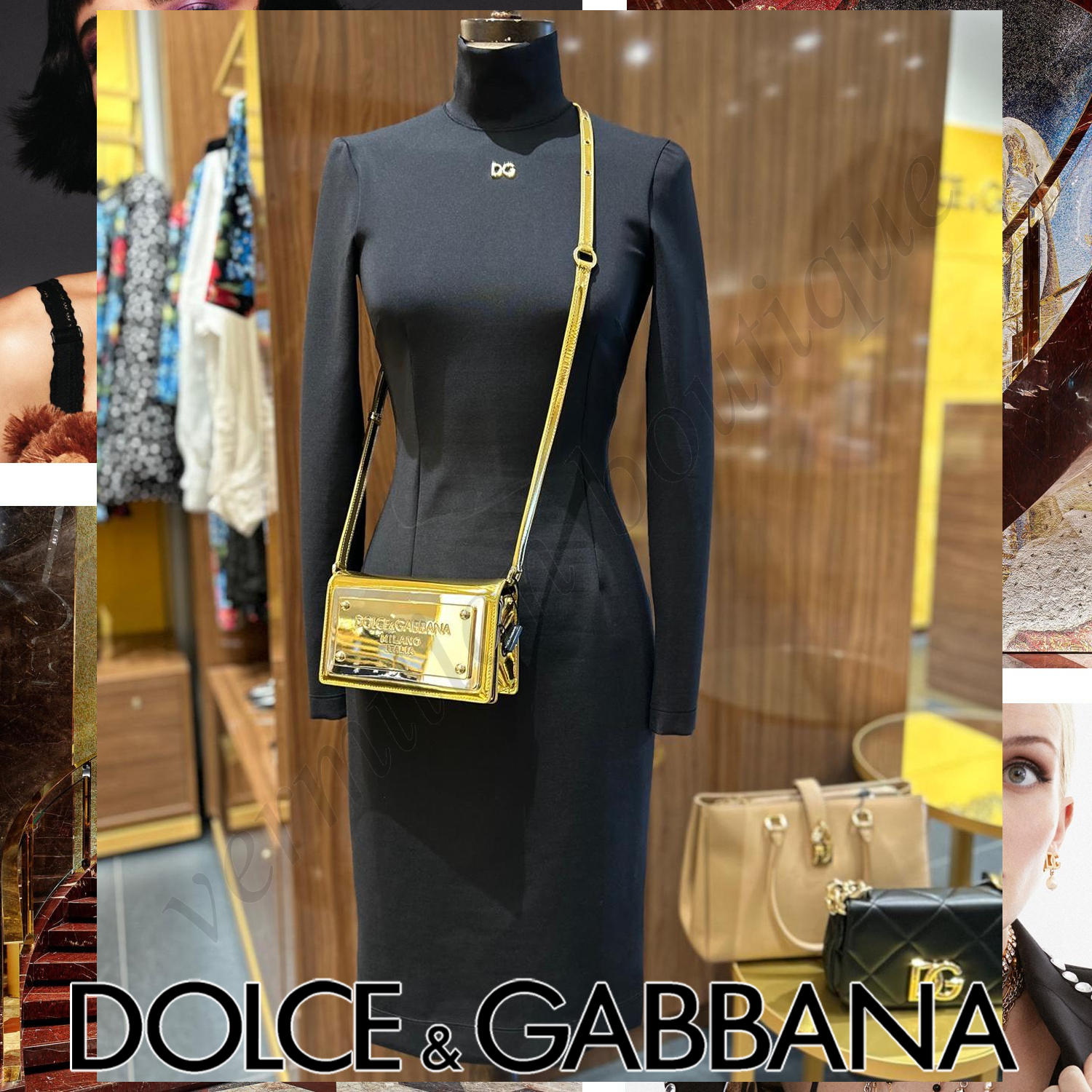 Dolce & Gabbana DGロゴ ハイカラー ドレス ワンピース