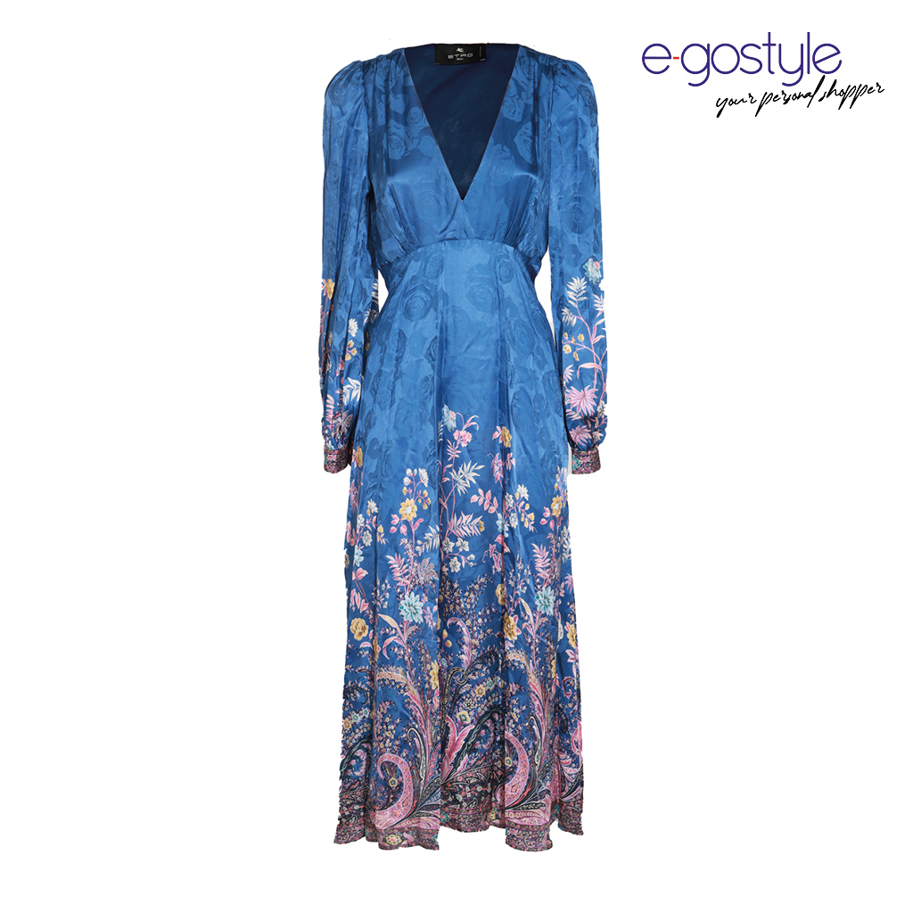 ワンピース BLUE VISCOSE DRESS
