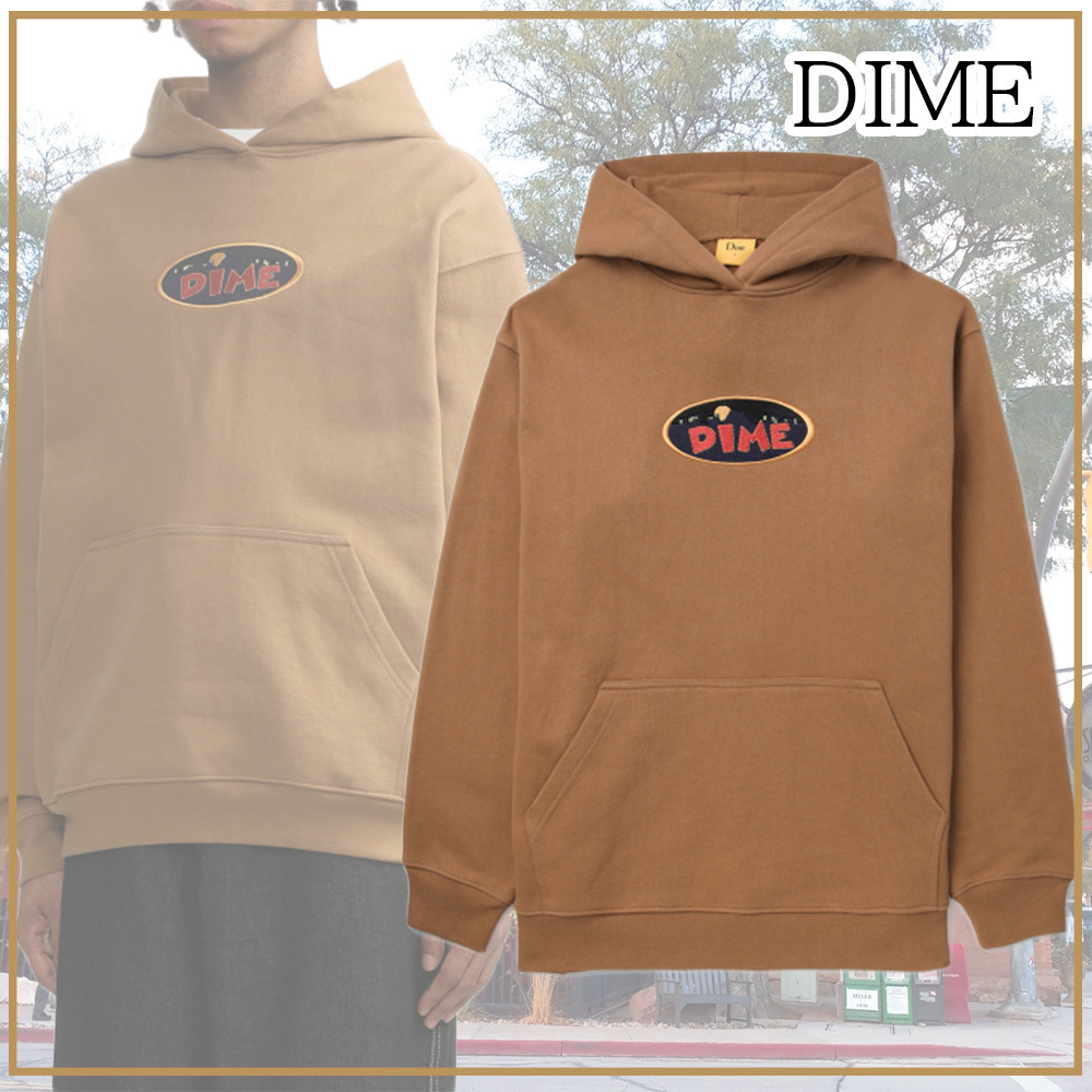 【小さな装飾要素がアクセント】DIME ブラウン ロゴパーカー