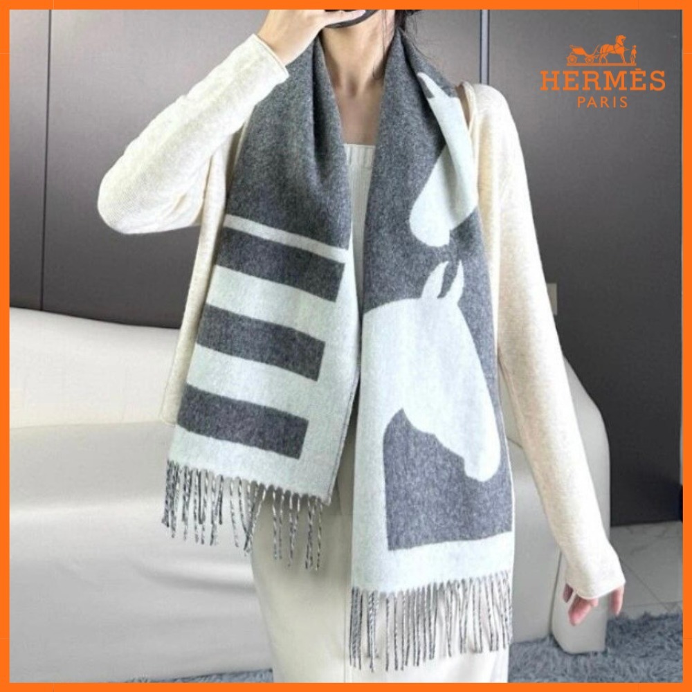 【エレガント☆】HERMES カシミヤ マフラー ラブストーリー