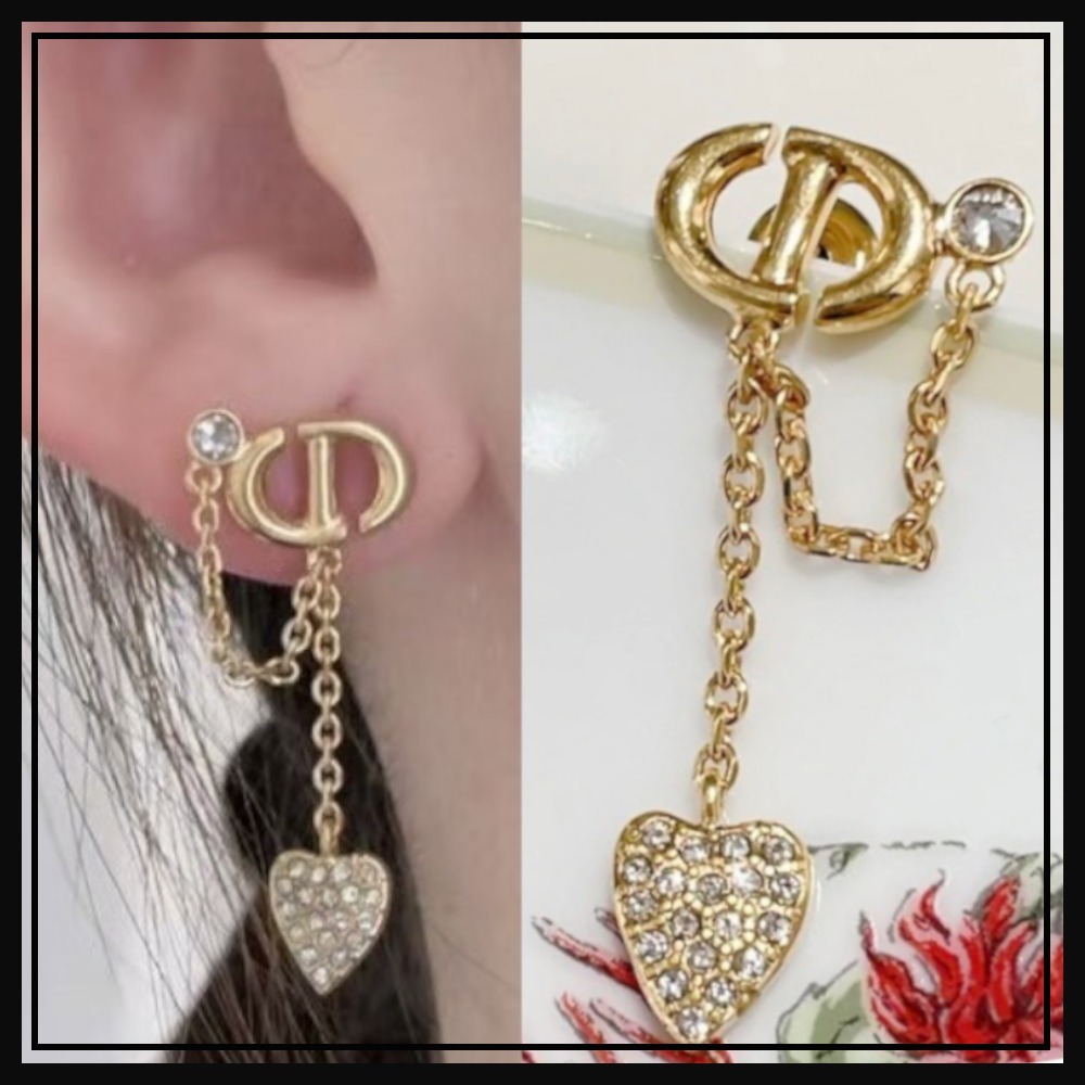 【揺れるハートチャームが可愛い♡】DIOR ピアス