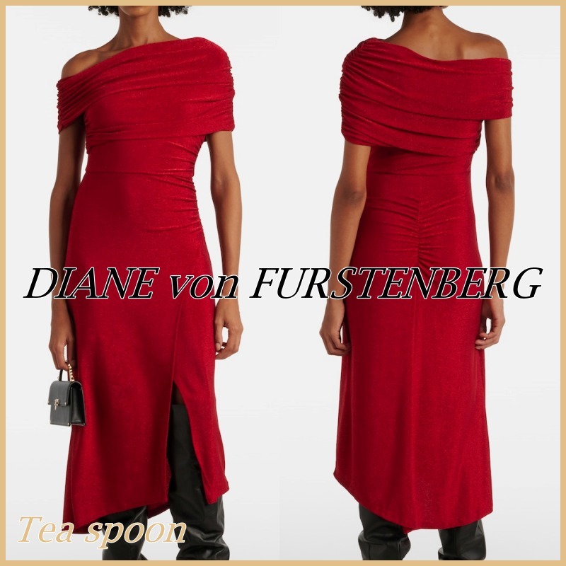 DIANE VON FURSTENBERG◆アグスティン ラメ ミディドレス 送料込